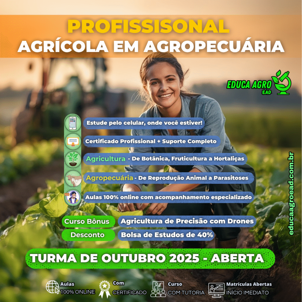 📢 TURMA DE OUTUBRO ABERTA – FORMAÇÃO PROFISSIONAL EM AGRICULTURA E AGROPECUÁRIA