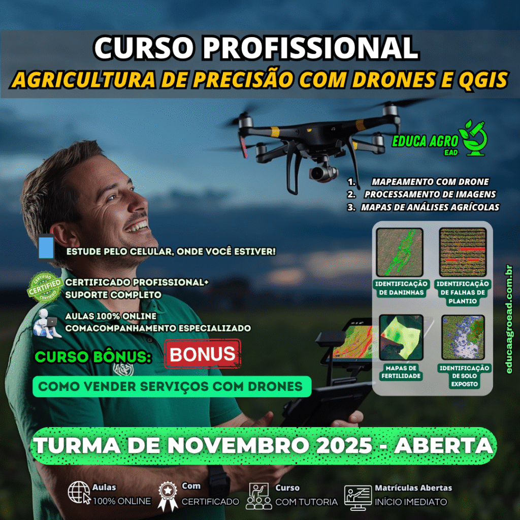 🚁 O campo está mudando — e quem domina tecnologia está saindo na frente.Enquanto muitos ainda medem a lavoura “no olho”, outros já estão usando drones, satélites e softwares gratuitos pra mapear áreas, corrigir falhas e aumentar o lucro por hectare. 🌾