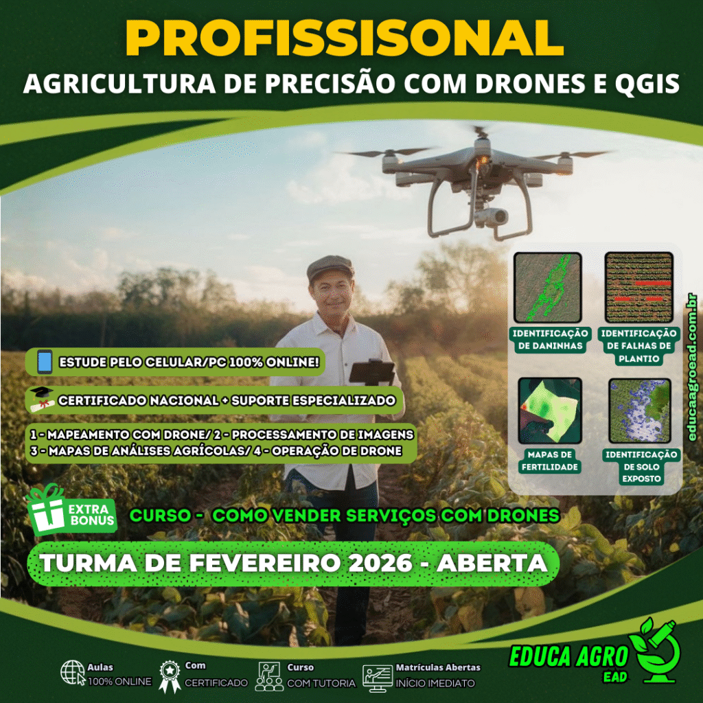 🚜 Curso Profissional de Agricultura de Precisão com Drones e QGIS