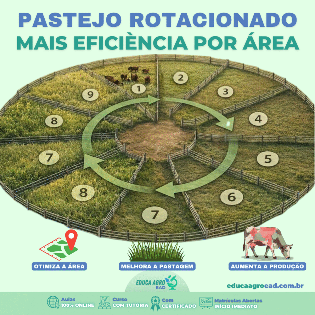 🌱 Pastejo Rotacionado: Mais Eficiência por Área na Produção Pecuária