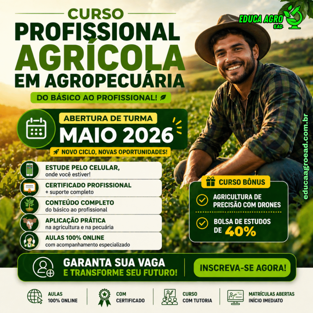 🚀 Curso Profissional Agrícola em Agropecuária — Turma Maio 2026