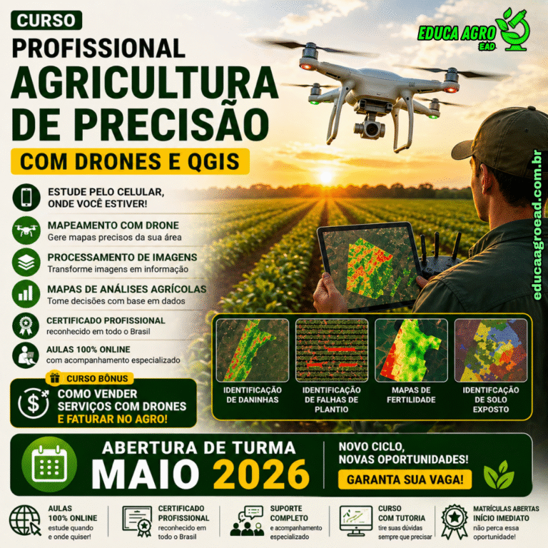 🚁 Curso Profissional de Agricultura de Precisão com Drones e QGIS — Turma Maio 2026