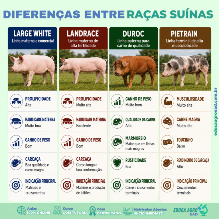 🐖 Diferenças entre raças suínas: como escolher a genética mais adequada para cada objetivo na criação