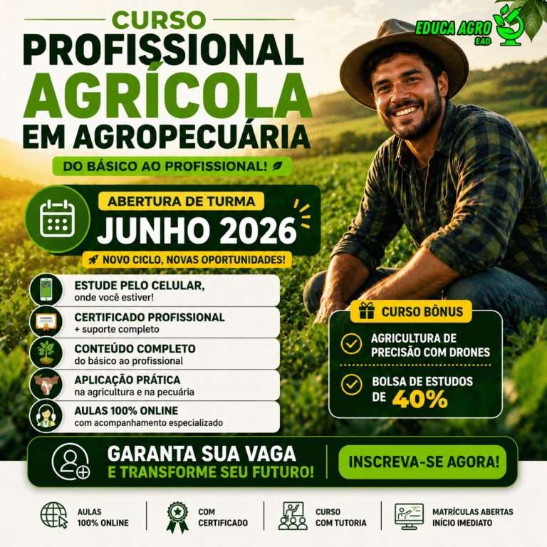 Sua carreira no campo começa em junho — Turma Aberta: Curso Profissional Agrícola em Agropecuária