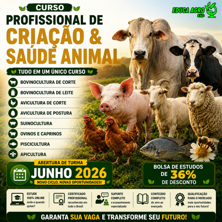 Turma de Junho Aberta: Curso Profissional de Criação & Saúde Animal — Do Zero ao Avançado