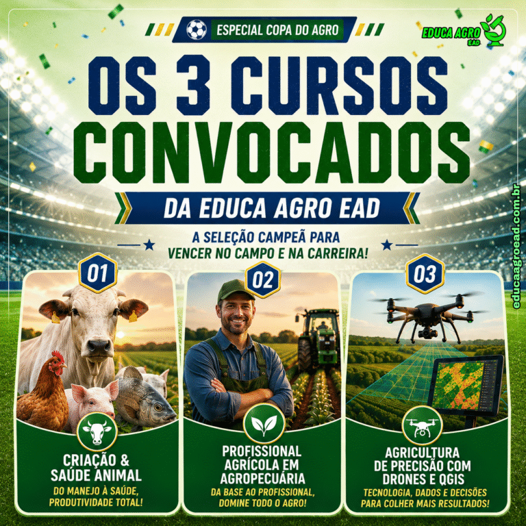 ⚽ A seleção campeã do agro: conheça os 3 cursos convocados da Educa Agro EAD