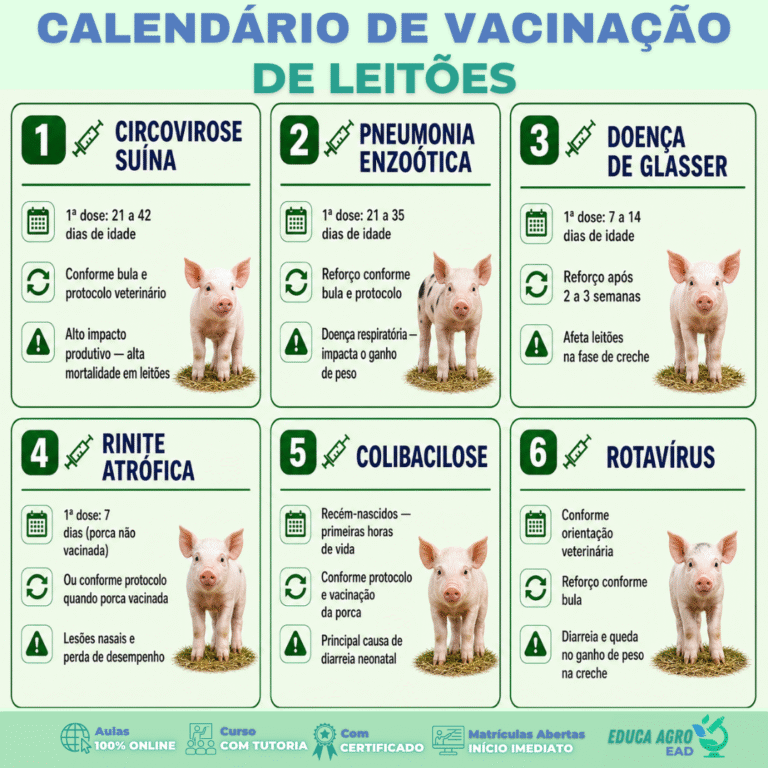 💉 Calendário de vacinação de leitões: o protocolo que protege o rebanho suíno desde o nascimento