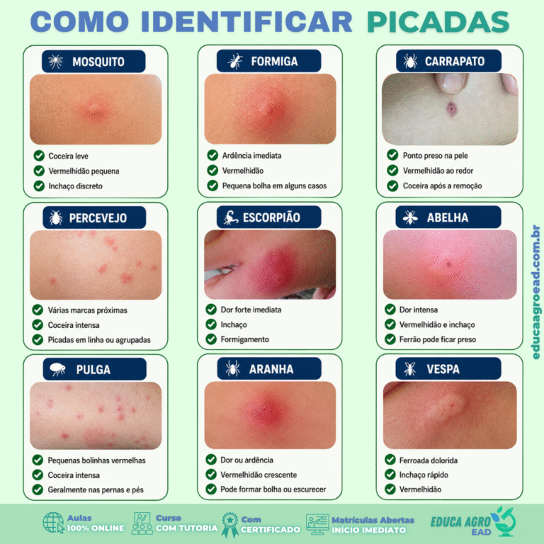 🦟 Como identificar picadas: aprenda a reconhecer a marca de cada inseto e animal