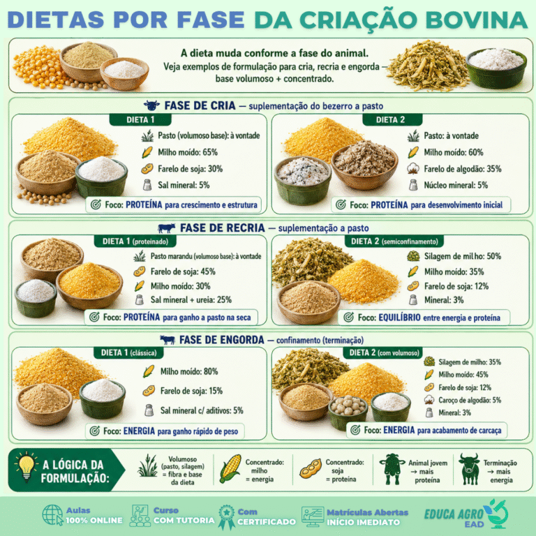 🐂 Dietas por fase da criação bovina: como formular a alimentação certa para cada etapa do rebanho