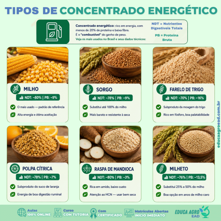 Tipos de concentrados energéticos na alimentação animal