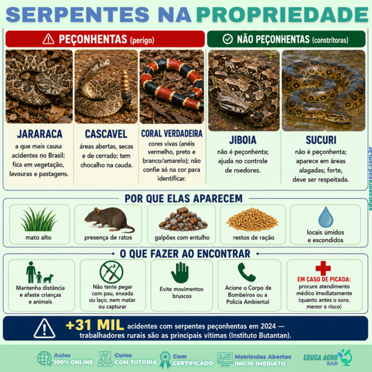 🐍 Serpentes na propriedade: como identificar, prevenir e agir com segurança