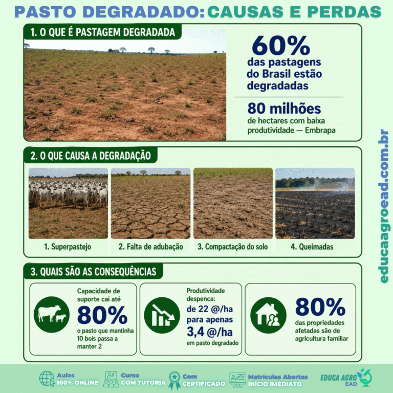 🌿 Pasto Degradado: Causas e Perdas — O Problema que Atinge 60% das Pastagens do Brasil