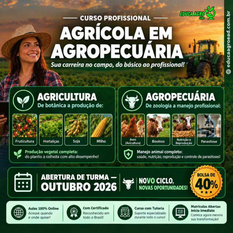 🌱 Abertura de Turma Outubro 2026 — Curso Profissional Agrícola em Agropecuária